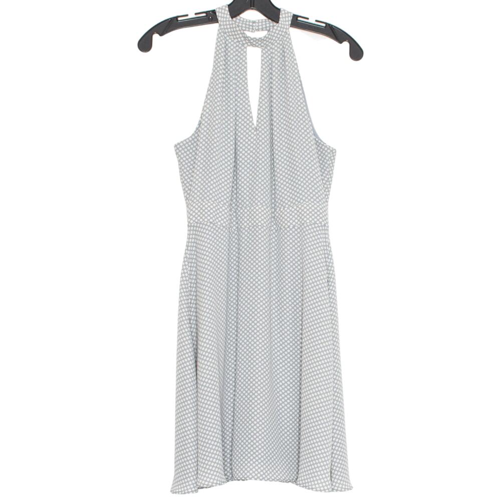 Polka Dot Halter Sleeveless Flowy Dress Gray 6 Minimalist Retro 90s Y2K Express